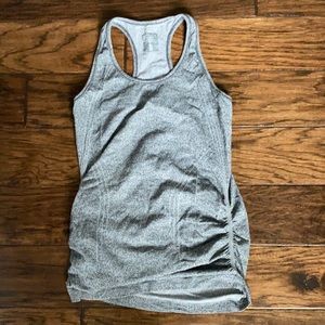 Athleta Gray Rouched Workout Top